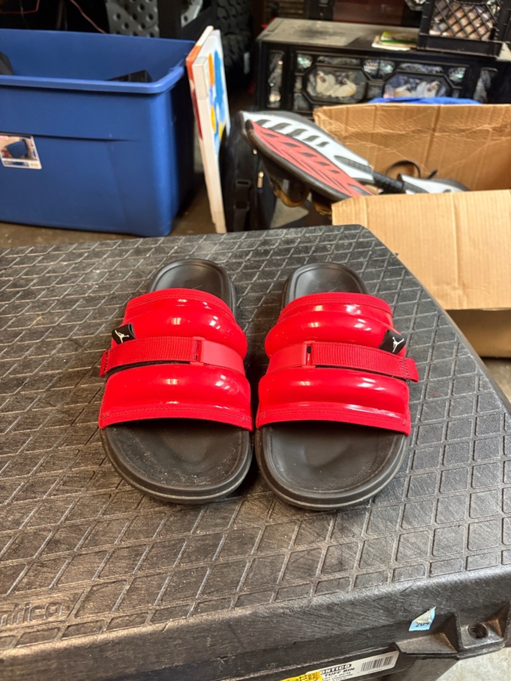 Jordan Red and Black mensSlip-On Slide Sandals